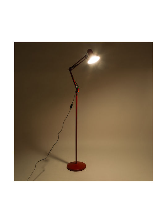 GloboStar Audrey Vintage Floor Lamp H190xW27.5cm. with Socket for Bulb E27 Red