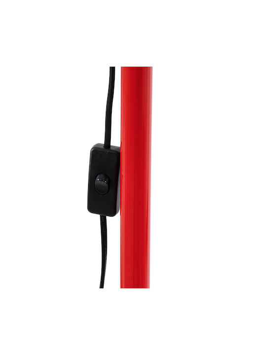 GloboStar Audrey Vintage Floor Lamp H190xW27.5cm. with Socket for Bulb E27 Red