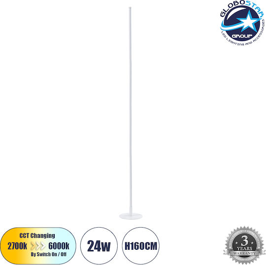 GloboStar Daluma Lampa de podea LED Î160xL18cm. cu Lumină Alb Reglabil 2640lm Alb