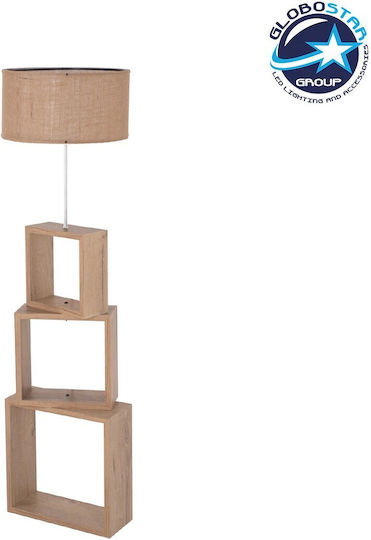 GloboStar Lumo Floor Lamp H155xW37cm. with Socket for Bulb E27 Beige