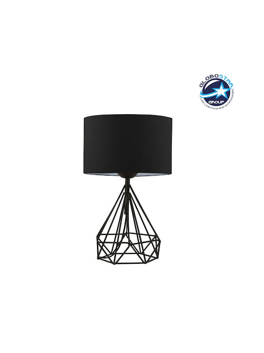 GloboStar Diamond Metal Table Lamp for Socket E27 with Black Shade and Base