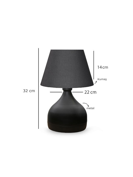 GloboStar Mickey Metal Table Lamp for Socket E27 with Black Shade and Base
