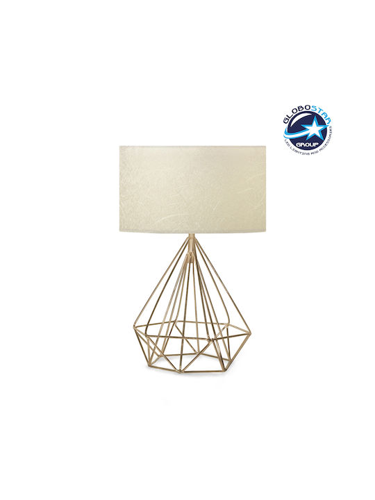 GloboStar Diamond Metal Table Lamp for Socket E27 with Gold Shade and Base