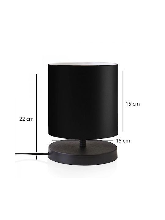 GloboStar Minnie Wood Table Lamp for Socket E27 with Black Shade and Base