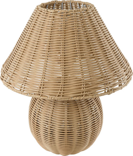 GloboStar Wood Table Lamp for Socket E27 with Beige Shade and Base