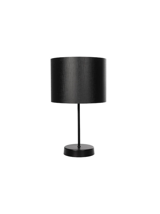 GloboStar Metal Table Lamp for Socket E27 with Black Shade and Base
