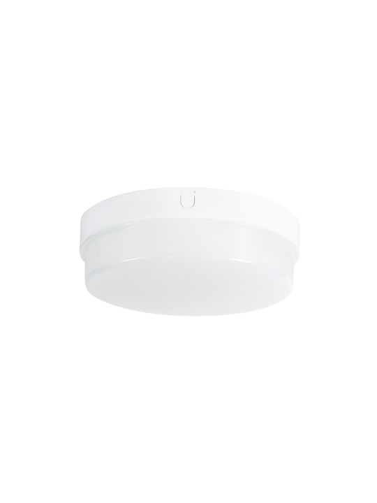 GloboStar Revano Ceiling Mount Light Bathroom 17cm White with Integrated LED