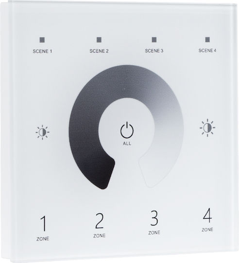 GloboStar Skydance Comutator Cu Variator Montat Pe Perete Cu Rama LED Tactil În Culoare Albă