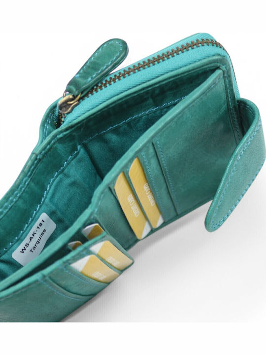 Small Leather Women's Wallet Classic Turquoise