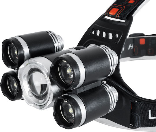 GloboStar Rechargeable Headlamp LED IP44 with Maximum Brightness 5000lm XML2-T6 50pcs Black