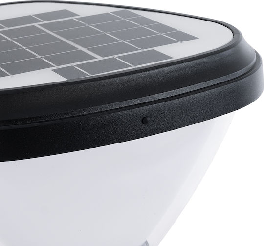 GloboStar Σετ 4 Ηλιακά Φωτιστικά Δαπέδου Φανάρια 10W 180lm Ψυχρό Λευκό 6000K με Φωτοκύτταρο IP65 26x26x60εκ.
