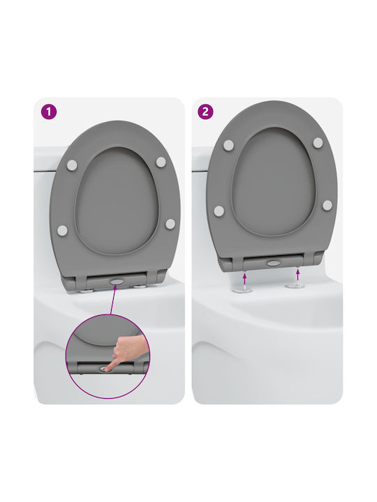 vidaXL Καπάκι Λεκάνης Soft Close Πλαστικό 37.5x37.5cm Γκρι vidaXL Καπάκι Λεκάνης Soft Close Πλαστικό 37.5x37.5cm Γκρι