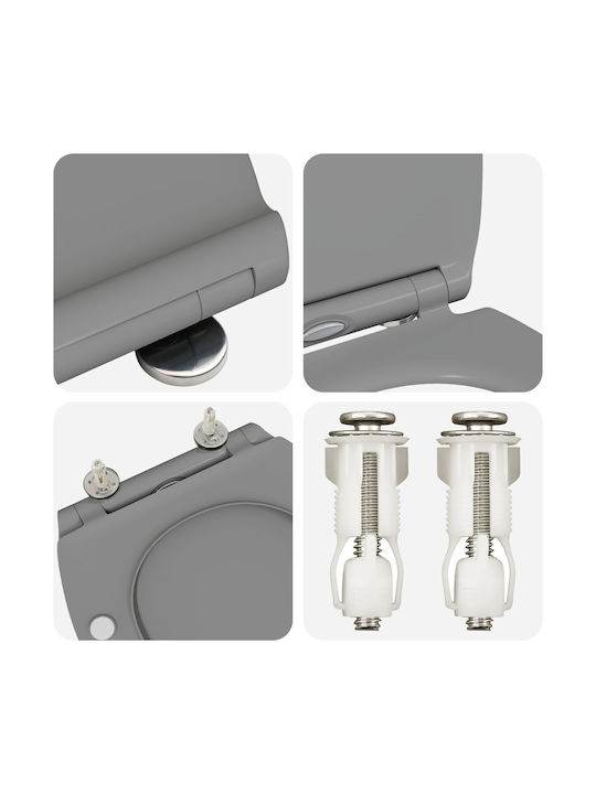 vidaXL Toilettenbrille Soft-Close Kunststoff Gray