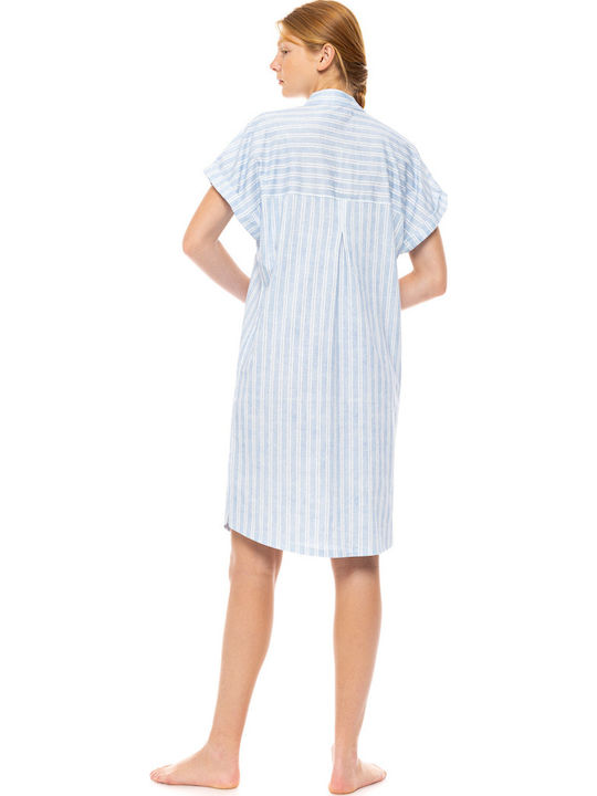 Pink Label Summer Women's Nightdress Light Blue