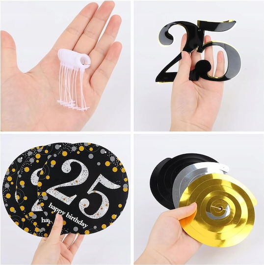 Dekoration zum 25. Geburtstag Hängende Spiral-Girlanden