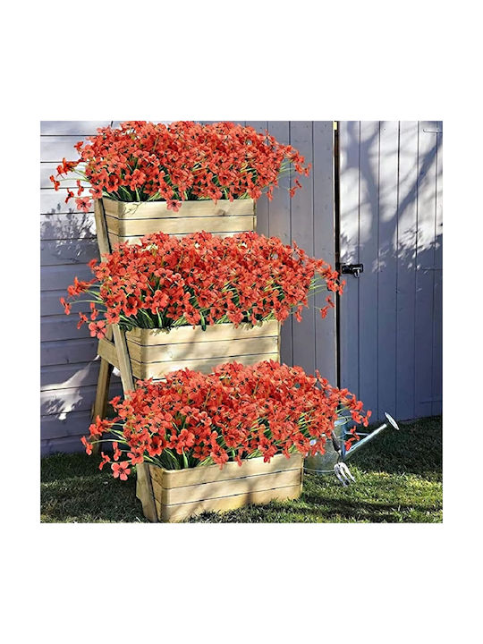 Artificial Flowers Decoration 10 Bunches Red Silk