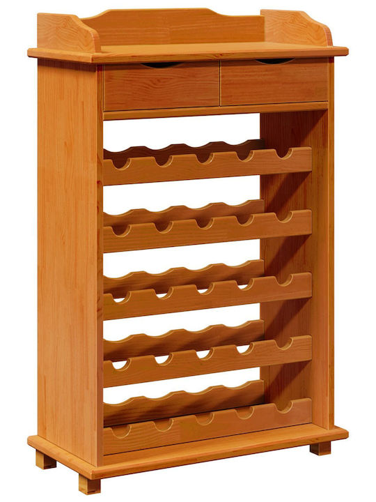 Vidaxl Wine Rack 90x60x30cm Solid Pine Wood 1 Piece Brown