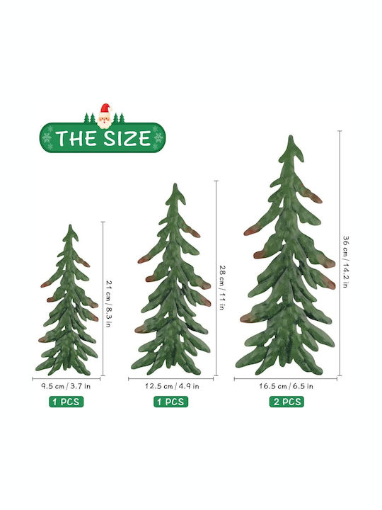 Коледно украсително Метално Елхичка Зелен 4бр Tree