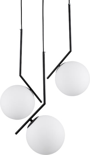 GloboStar Monroe Pendant Light Black Ball with Socket E27 60x25x50cm