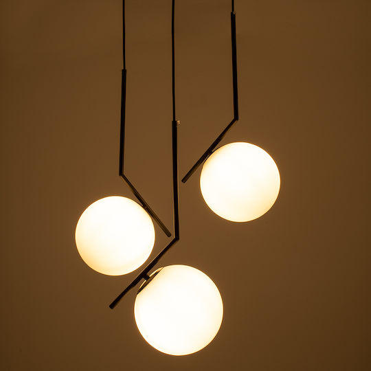 GloboStar Monroe Pendant Light Black Ball with Socket E27 60x25x50cm