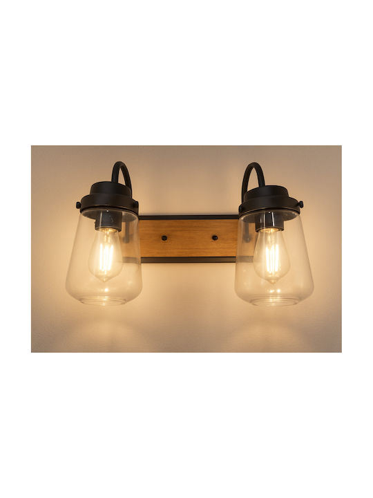 Elmark Bianca Classic Lamp Wall with Socket E27 Brown