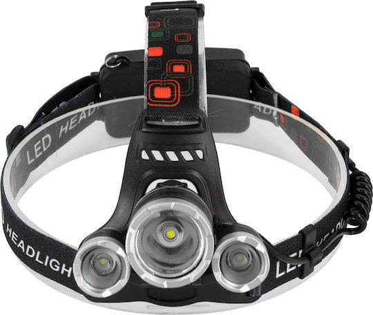 GloboStar Rechargeable Headlamp LED IP44 with Maximum Brightness 3000lm XML2-T6 Black