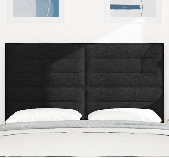 vidaXL Fabric Bed Headboard Black 144x128cm