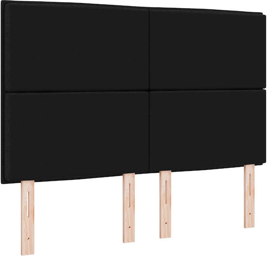 vidaXL Fabric Bed Headboard Black 144x128cm