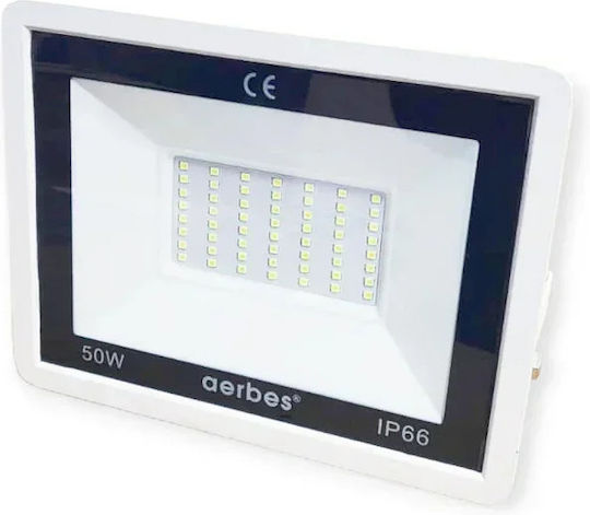 Aerbes Στεγανός Προβολέας LED 50W Ψυχρό Λευκό 6500K IP66