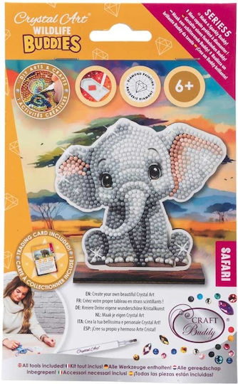 Set Pictură cu Diamante Craft Buddy Crystal Art Buddies Elefant 7 Piese