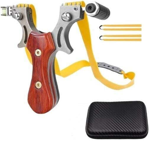 Set de gheare metalice tăiate cu laser 10 mm bile metalice 12 cm plutitor mâner din lemn carcasă maro inclusă