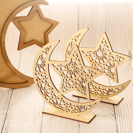 Wooden Decoration Muslim Holiday Ramadan Eid Mubarak 2pcs