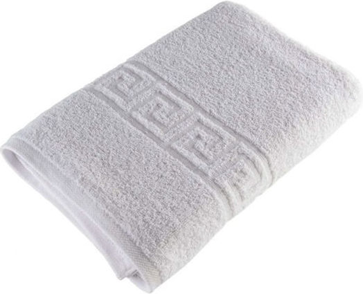 Flamingo Hotel Face Towel 90x50cm White Meander Weight 500gsm