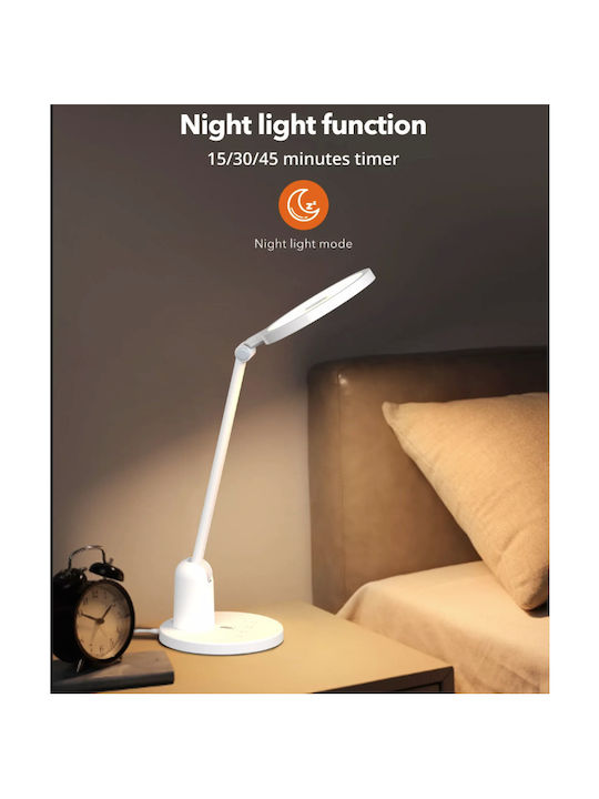 TaoTronics Jupiter L1 LED Φωτιστικό Γραφείου με Σπαστό Βραχίονα σε Λευκό Χρώμα