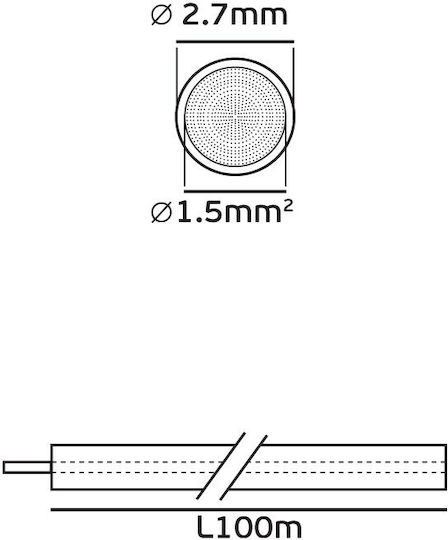 VK Lighting Power Cord Type NYA with Cable Properties 1x1.5mm² in Red Colour 1.5m Flexible
