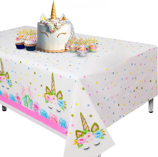 Einhorn Tischdecke Mädchen Geburtstag 2 Stück 274x137 cm Weiß