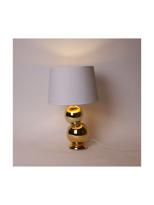 Ceramic Table Lamp with Gold Shade and Base