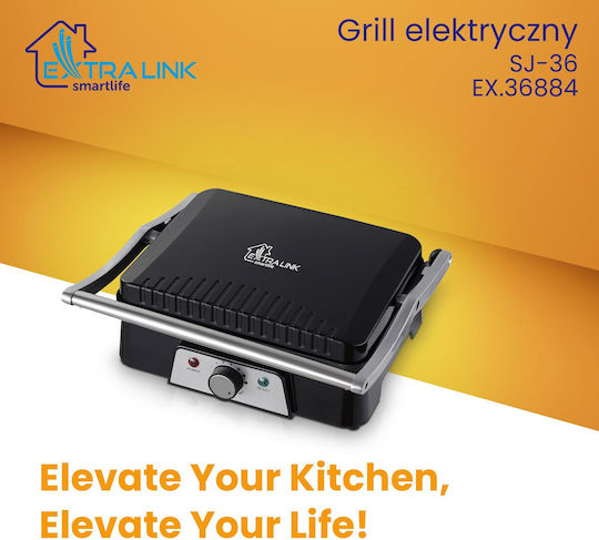 Extralink Επιτραπέζια Ηλεκτρική Ψησταριά Αυλακωτής Πλάκας 2000W με Ρυθμιζόμενο Θερμοστάτη