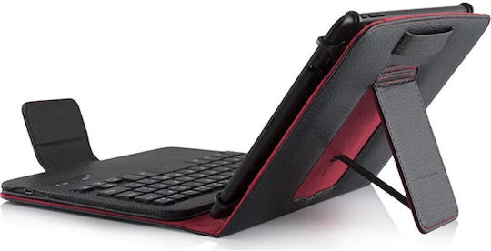 Modecom MC-TKC08 Flip Cover mit Tastatur Englisch US Schwarz (Universell 7-8 Zoll)