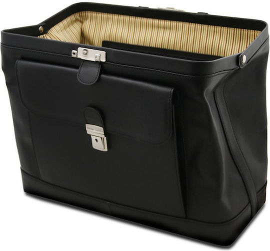 Tuscany Leather Δερμάτινη Ιατρική Τσάντα Leonardo σε Μαύρο Χρώμα