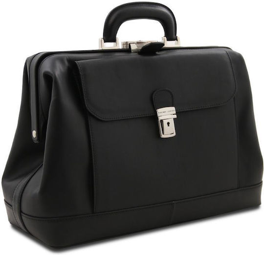 Tuscany Leather Δερμάτινη Ιατρική Τσάντα Leonardo σε Μαύρο Χρώμα