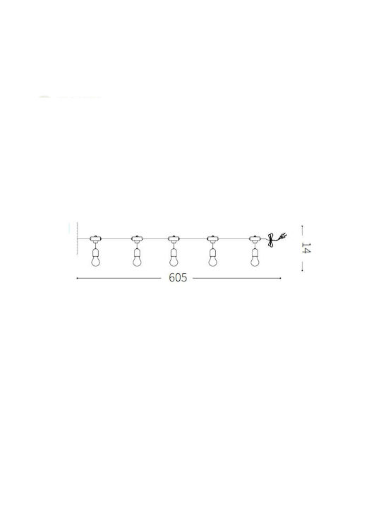 Ideal Lux Fiesta Outdoor Light String 10m