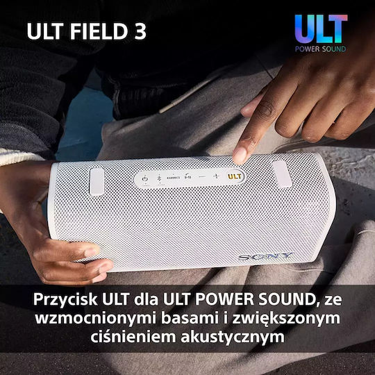 Sony ULT FIELD 3 Αδιάβροχο Ηχείο Bluetooth 27W με Διάρκεια Μπαταρίας έως 24 ώρες Λευκό