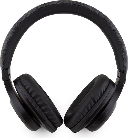 Guess 4G Tone on Tone Script Logo Wireless / Wired Over Ear Headphones with 32 hours of Operation and Quick Charge Black