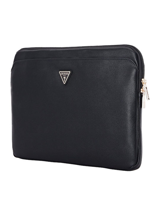 Guess Pu Grained Triangle Logo Tasche Fall für Laptop 14" in Schwarz Farbe