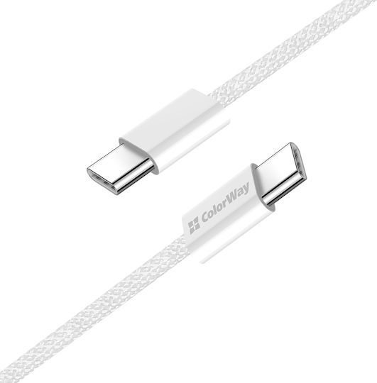 ColorWay Braided USB 2.0 Cable USB-C male - USB-C 60W PD Γκρι 1m CW-CBPDCC061-GR