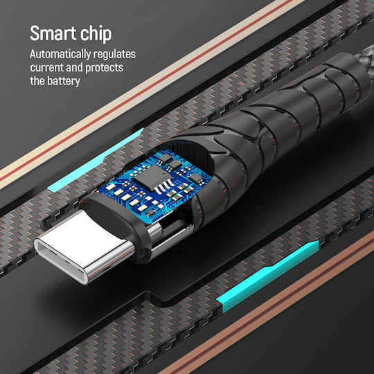 ColorWay Braided USB 2.0 Cable USB-C male - USB-C 65W PD Γκρι 1m CW-CBPDCC040-GR