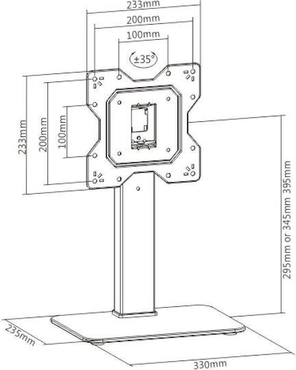 Techly ICA-LCD 323S ICA-LCD 323S Tabletop TV Mount up to 43" and 40kg