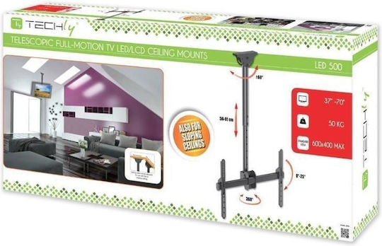 Techly ICA-CPLB 946S Βάση Τηλεόρασης Οροφής έως 70" και 50kg