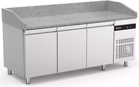 Inomak Edelstahl Kühltisch 779Es mit 3 Türen und Kühlaggregat L202xB80xH87.3cm